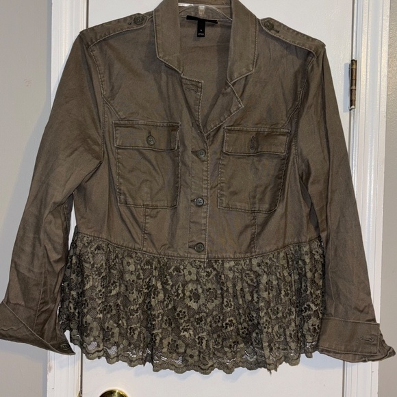 Lane Bryant size 16 olive green top - Picture 2 of 9